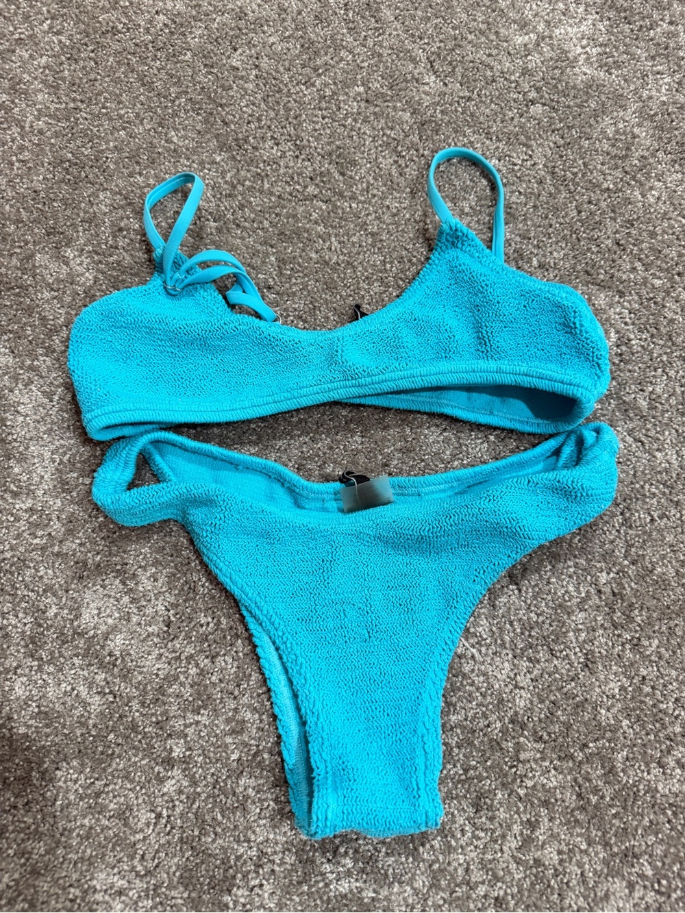 Love & Bikini’s Turquoise Textured Bikini Set - Women Swim Bikini